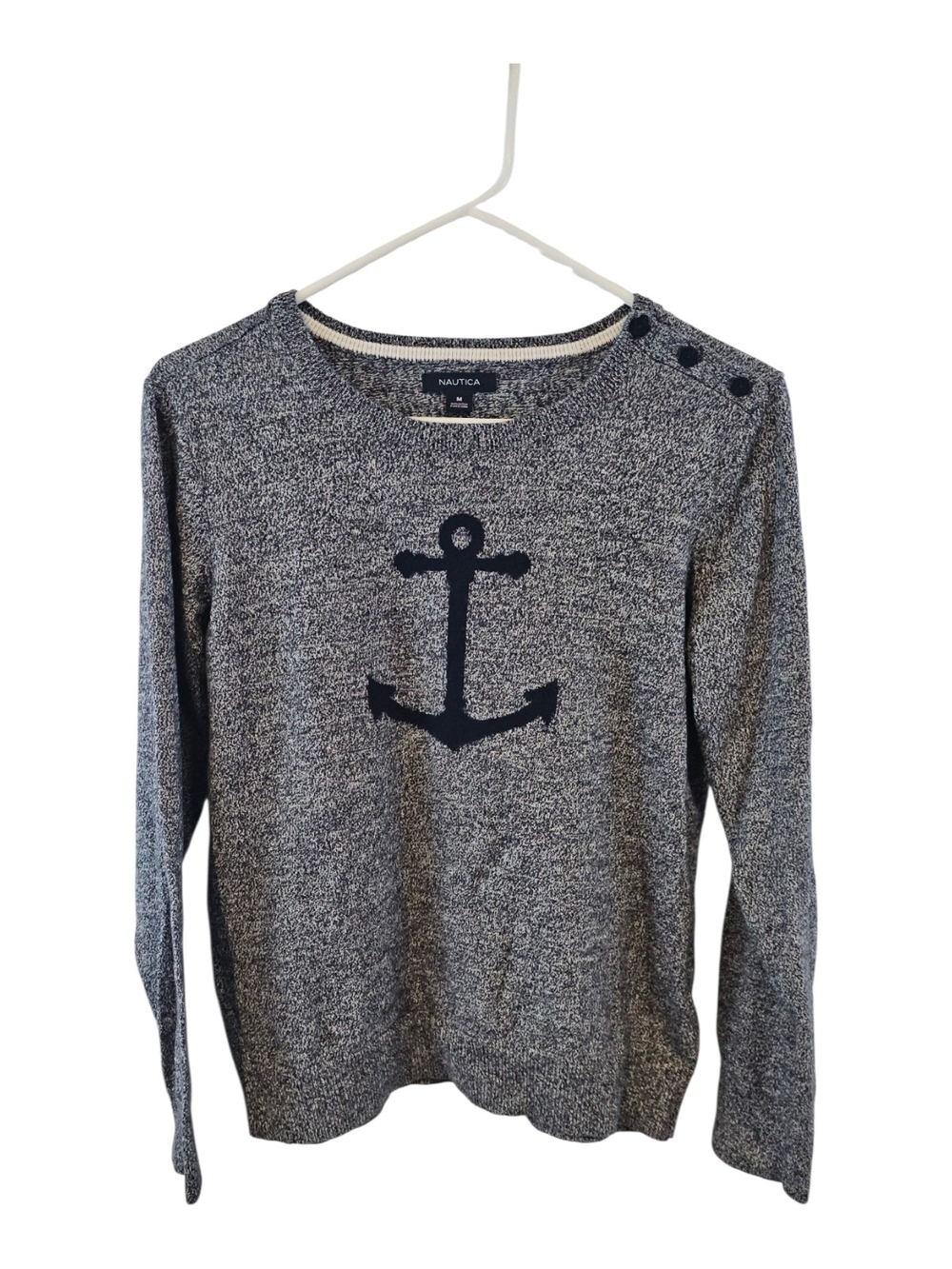 Nautica Nautical Sweater Size M Blue Cotton - Picture 1 of 6
